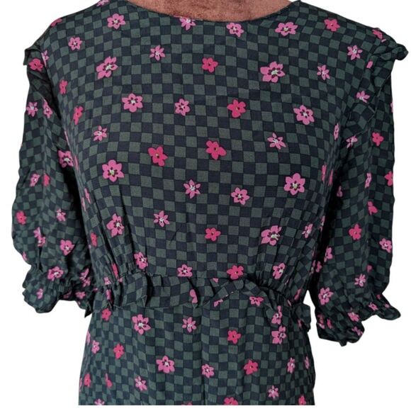 Nobody's Child LONDON Checkerboard Floral Midi Dress US6 EU38 - Picture 13 of 13
